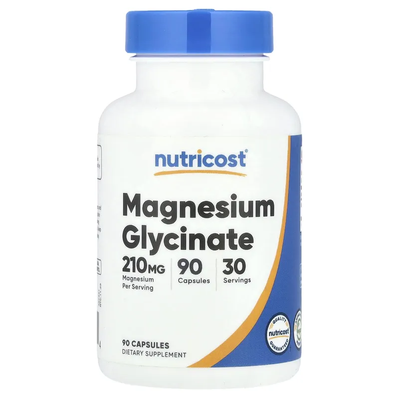 Nutricost - Magnesiumglycinat, 210 mg, 90 kapslar