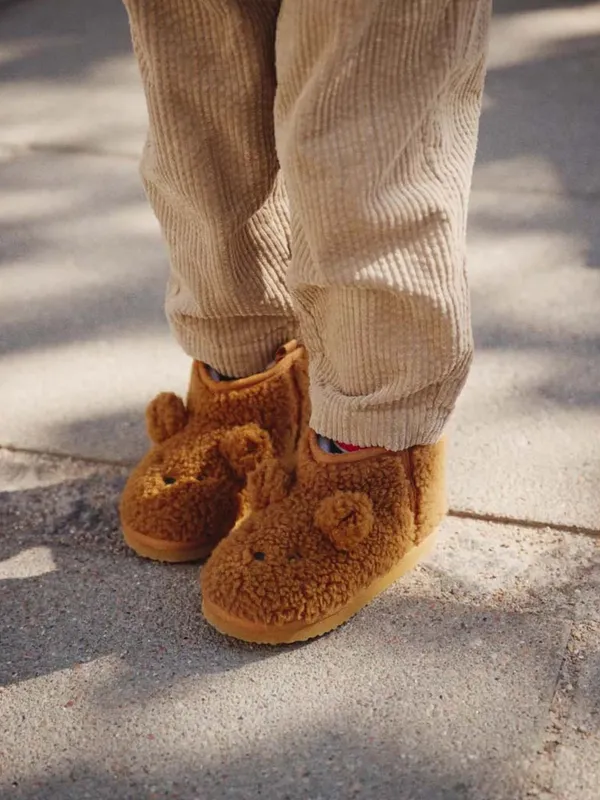 Liewood Alban Bear Pile Boots, Golden Caramel, 22