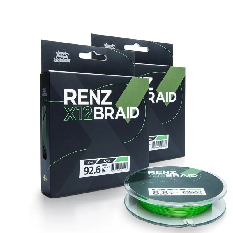 RenzStein Renz Braid X12 Fluo Grön 130m 0,08mm 4kg