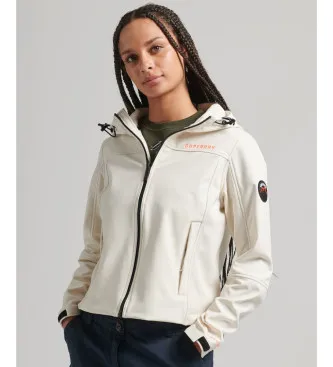 Superdry för kvinnor. W5011443A Softshelljacka med huva CODE Trekker vit (L), Casual, Polyester