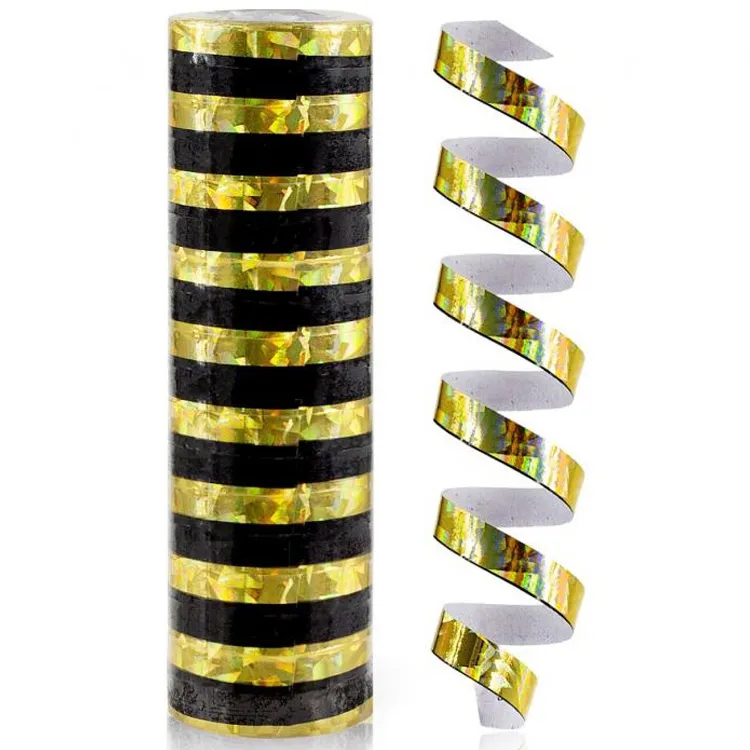 Holografisk Streamer Guld-svart – 4 m / 1 St