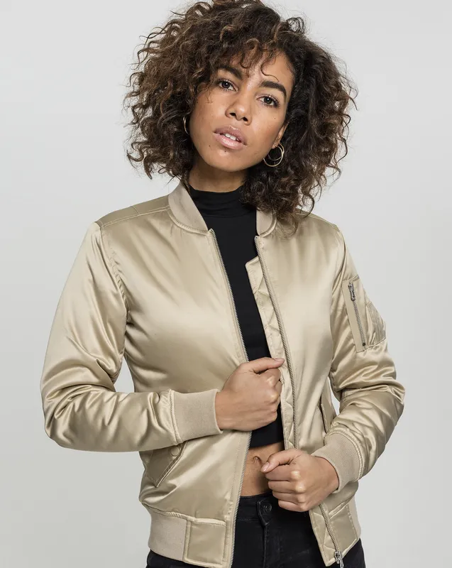 Urban Classics Bomberjakke i Satin Guld