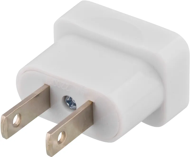 DELTACO reseadapter, EU till US, ojordad - Vit