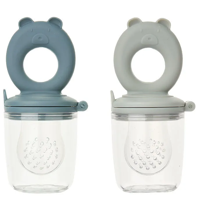 Miranda Bear Shape Food Feeder 2-Pack Whale blue / Dove blue Liewood