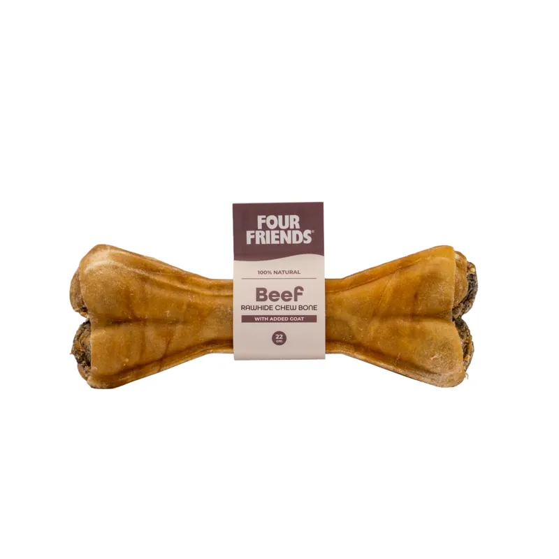 Natural Chews Beef Rawhide Chew Bone with Goat till Hund - 22 cm