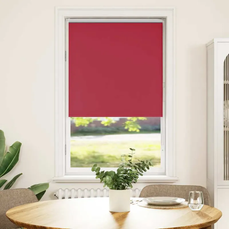 vidaXL Rullgardin mörkläggningsröd 65×130 cm tyg bredd 60,7 cm