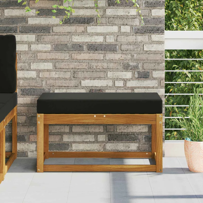 vidaXL Utomhus sitskudde Tyg Svart 80 x 40 x 8 cm