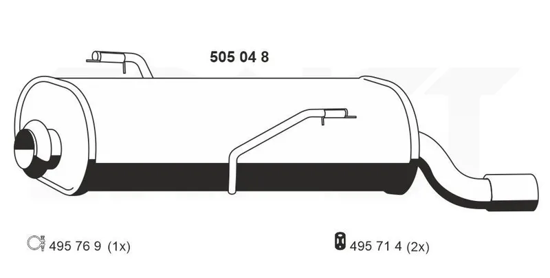Bakre ljuddämpare ERNST 505048
