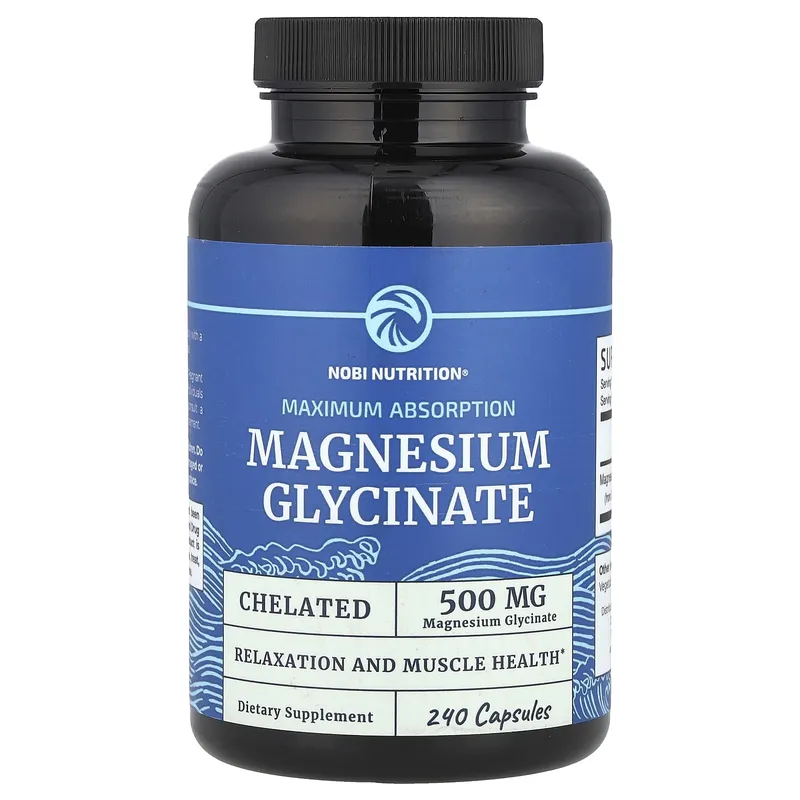 Nobi Nutrition, Magnesiumglycinat, 240 kapslar (250 mg per kapsel)