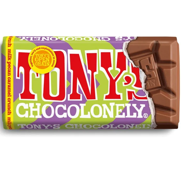 Tony’s Chocolonely Mjölkchoklad Pecan & Karamell Crunch 90g