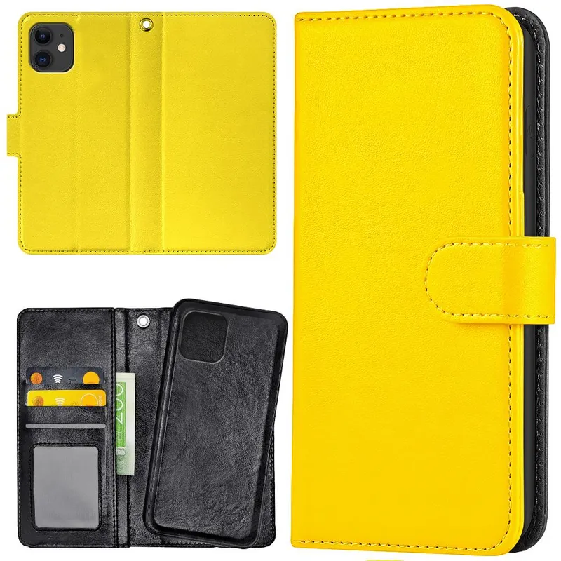iPhone 12 Mini – Plånboksfodral/Skal Gul