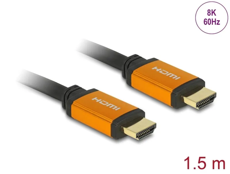 Delock HDMI-kabel med hög hastighet 48 Gbps 8K 60 Hz 1,5 m