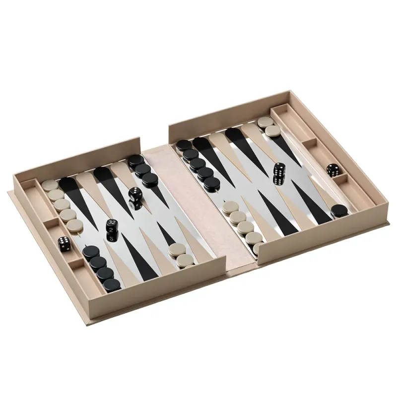 Printworks, Classic - Spegelbackgammon, beige/clear
