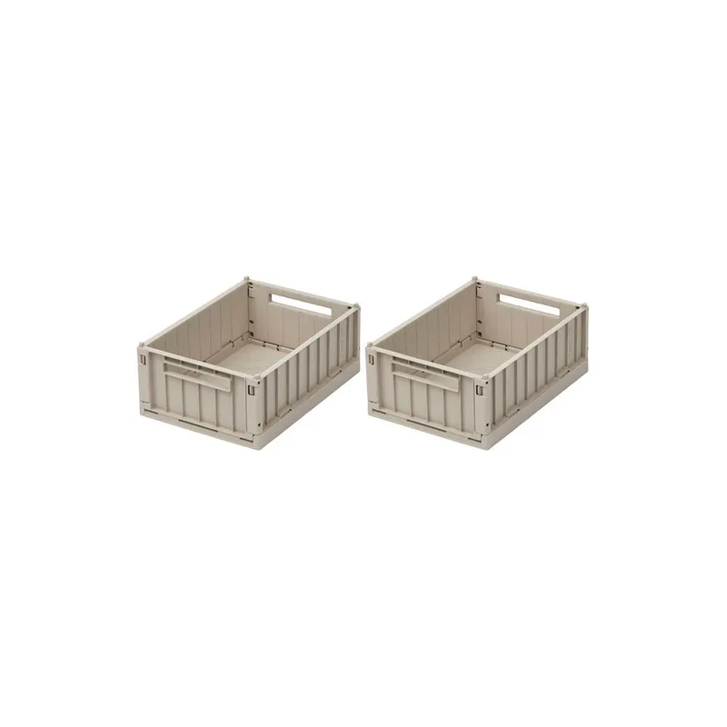 LIEWOOD Weston Förvaringslådor 2-Pack Medium, Sandy, Förvaring Barnrum