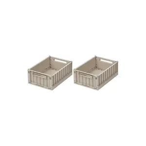 LIEWOOD Weston Förvaringslådor 2-Pack Medium, Sandy, Förvaring Barnrum