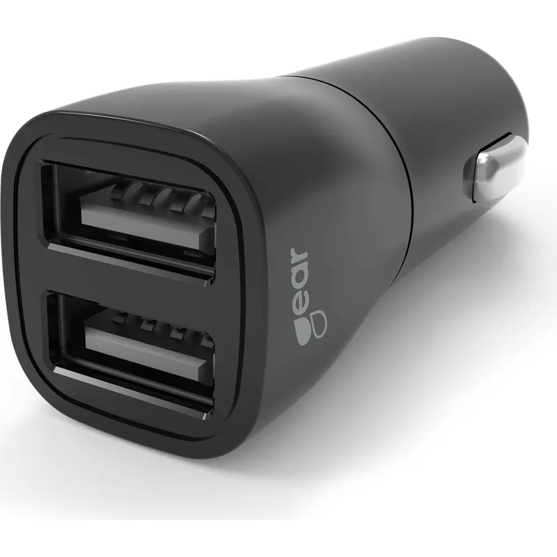GEAR – Laddare 12/24V 2xUSB-A 3.4A Svart