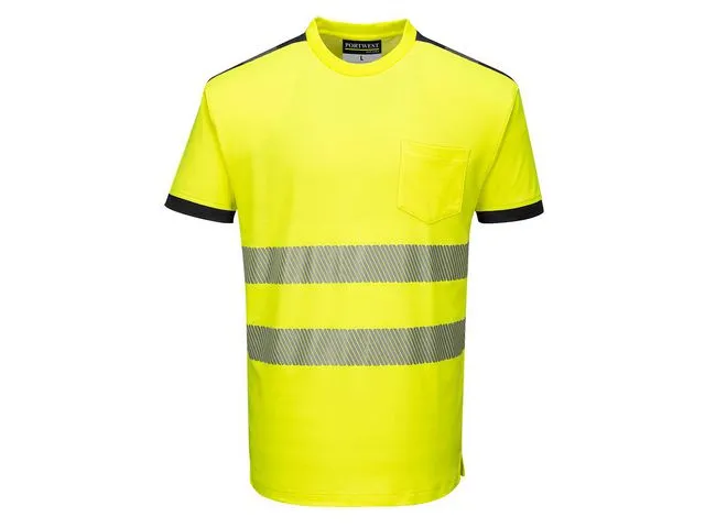 T-shirt varsel PW T181 kl2 gul
