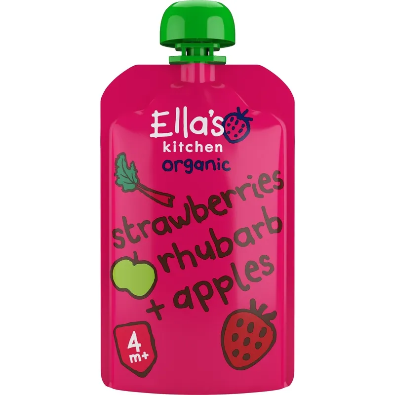 Ella’s Kitchen Puré Jordgubbar Rabarber Äpple 120 g