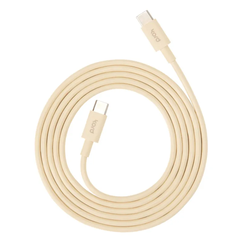 Kord Kord USB-C till USB-C laddningskabel 1,8 m Pearled Ivory