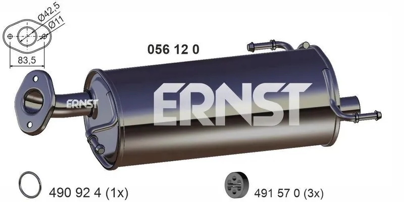 Bakre ljuddämpare ERNST 056120