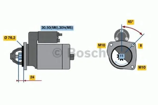 Startmotor BOSCH 0 986 022 581