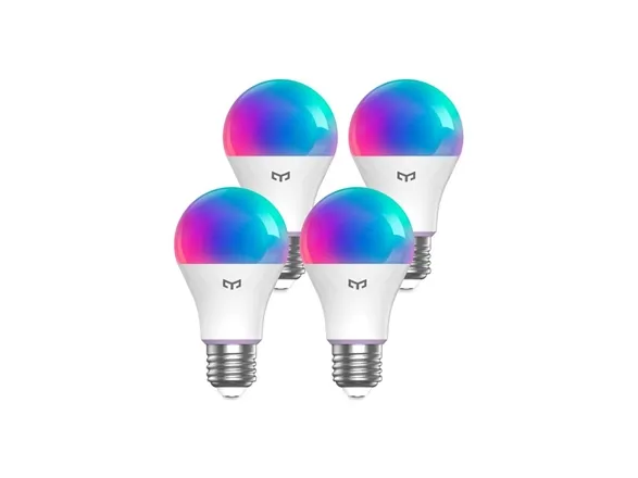 Yeelight - LED-glödlampa - E27 - 9 W - RGB-lampa - 2700-6500 K (paket om 4)