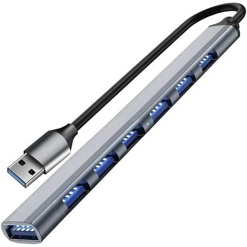 USB-hubb 1×3.2 + 6×2.0 portar