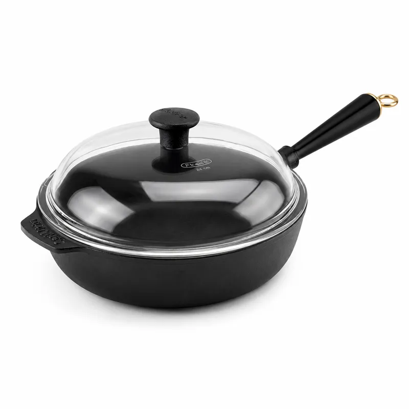 Carl victor Gold traktörpanna med glaslock 25 cm, gjutjärn