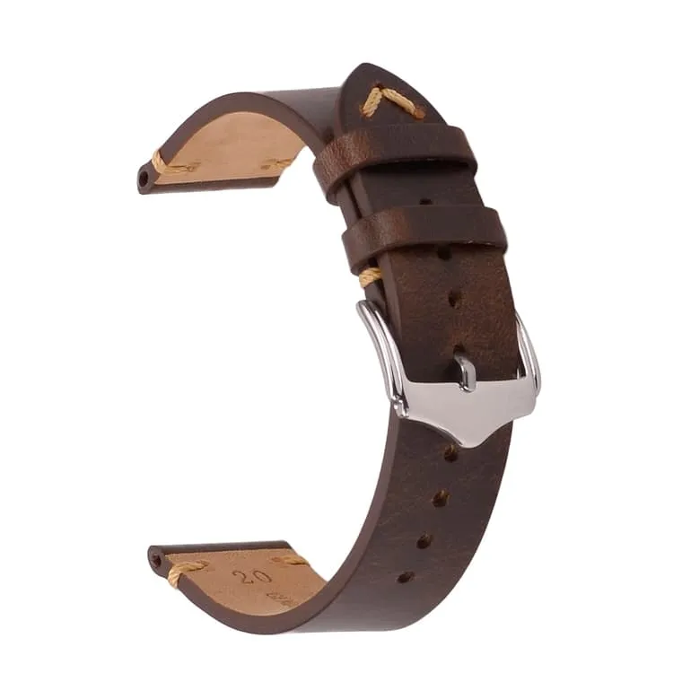 Mörkbrunt vintage klockarmband av läder