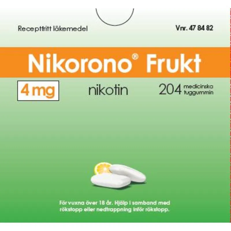 Nikorono Frukt 4 mg 204 st