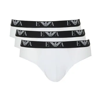 Emporio Armani för män. EM000258_AF14131 Set med tre kalsonger i vit elastisk trikå (XXL), Hemkläder, Bomull