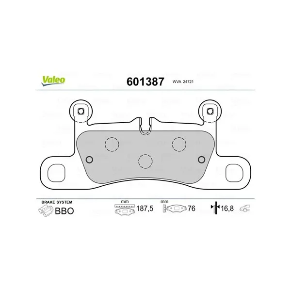 Bromsbelägg VALEO 601387