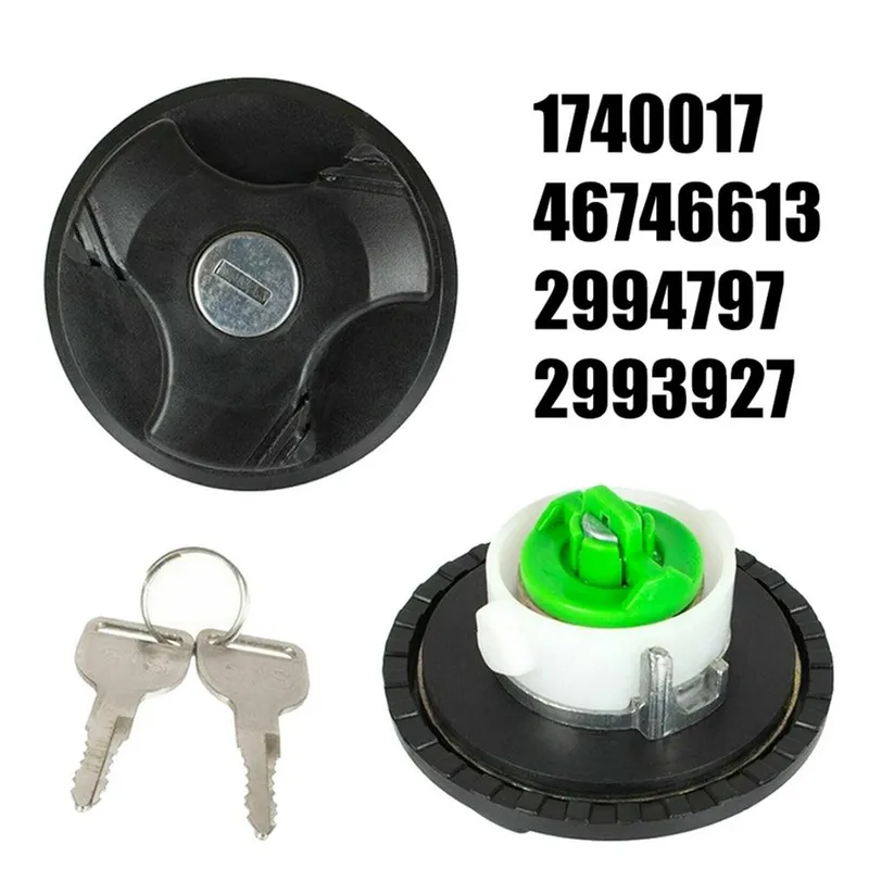 Bilbränsle Bensin Dieselpåfyllning Låsning av tanklock & nycklar för Fiat 500/500C 2007-2016