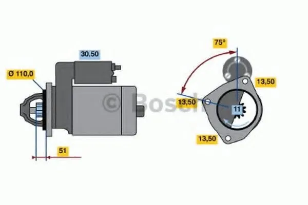 Startmotor BOSCH 0 986 017 980