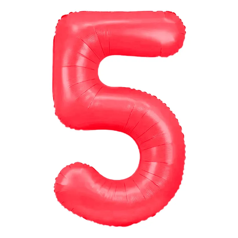 Sifferballong Neonröd – Siffra 5