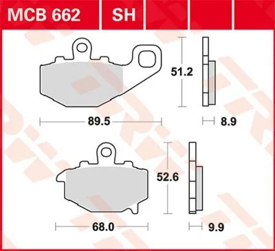 Bromsbelägg TRW MCB662SH