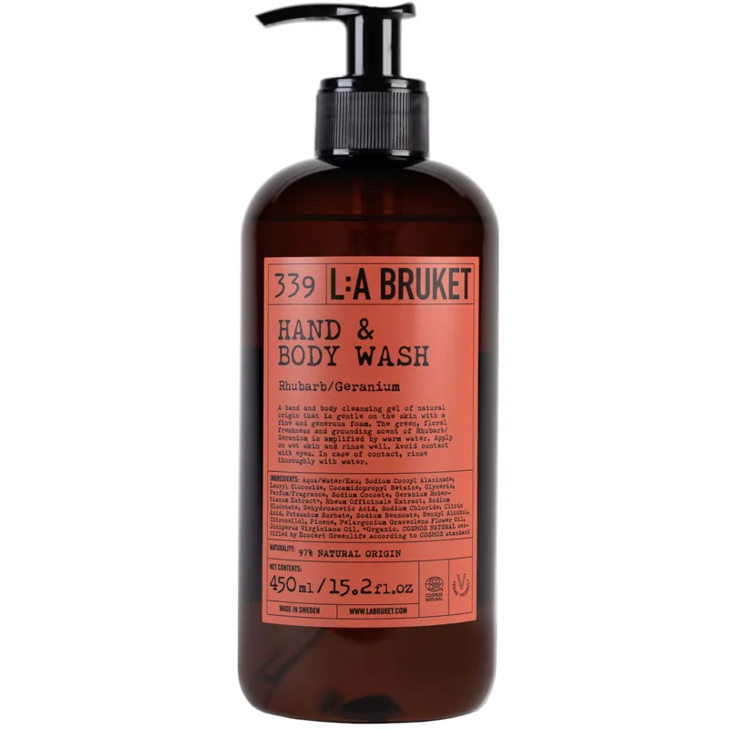 L:a Bruket Hand & Body Wash Rhubarb/Geranium 450 ml