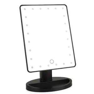 Roterbar sminkspegel med LED - Svart