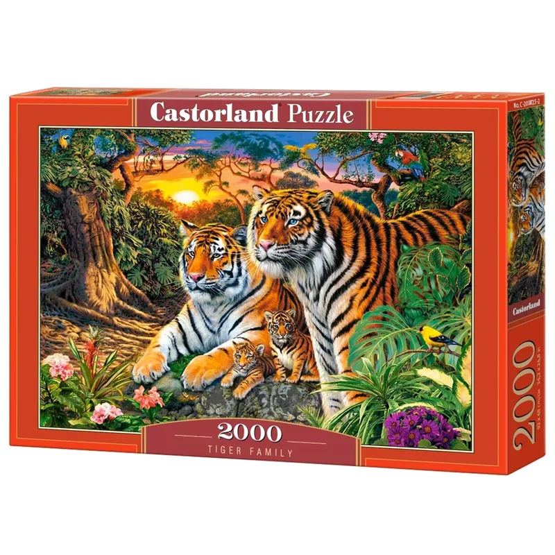 Castorland Pussel - En tiger familj 2000 bitar