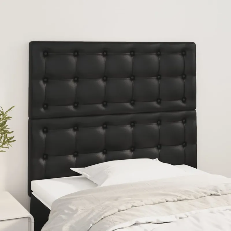 vidaXL Huvudgavel svart 80x5x118/128 cm konstläder