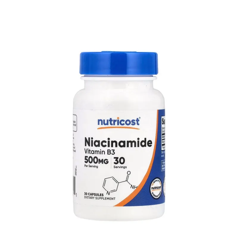 Nutricost - Vitamin B3 Niacinamid, 500 mg, 30 kapslar