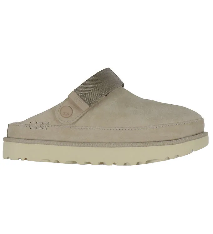 UGG för kvinnor. 1138252 Goldenstar beige träskor i läder (37), Hud, Karta, Kardborreband, Casual