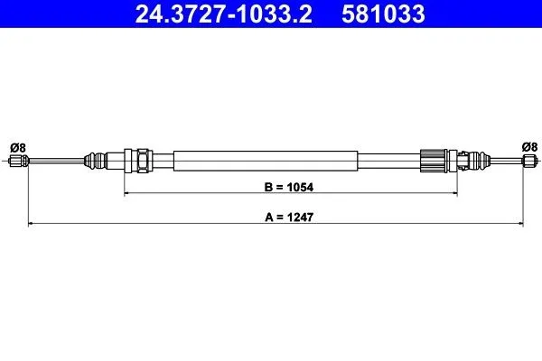 Handbromsvajer ATE 24.3727-1033.2