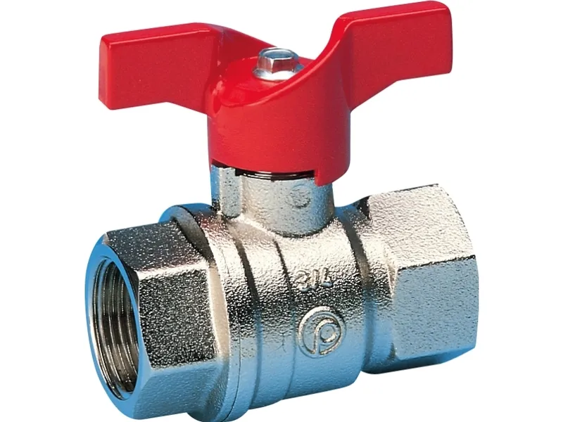 Pettinaroli F x f heavyduty fullway ball valve red butterfly handle te