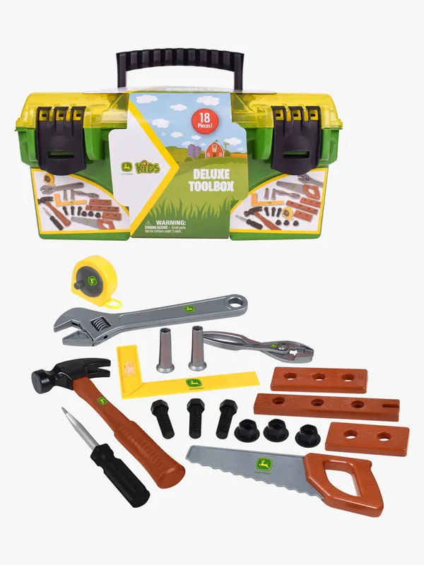 John Deere Leksaker – Deluxe Verktygslåda – 18 Delar
