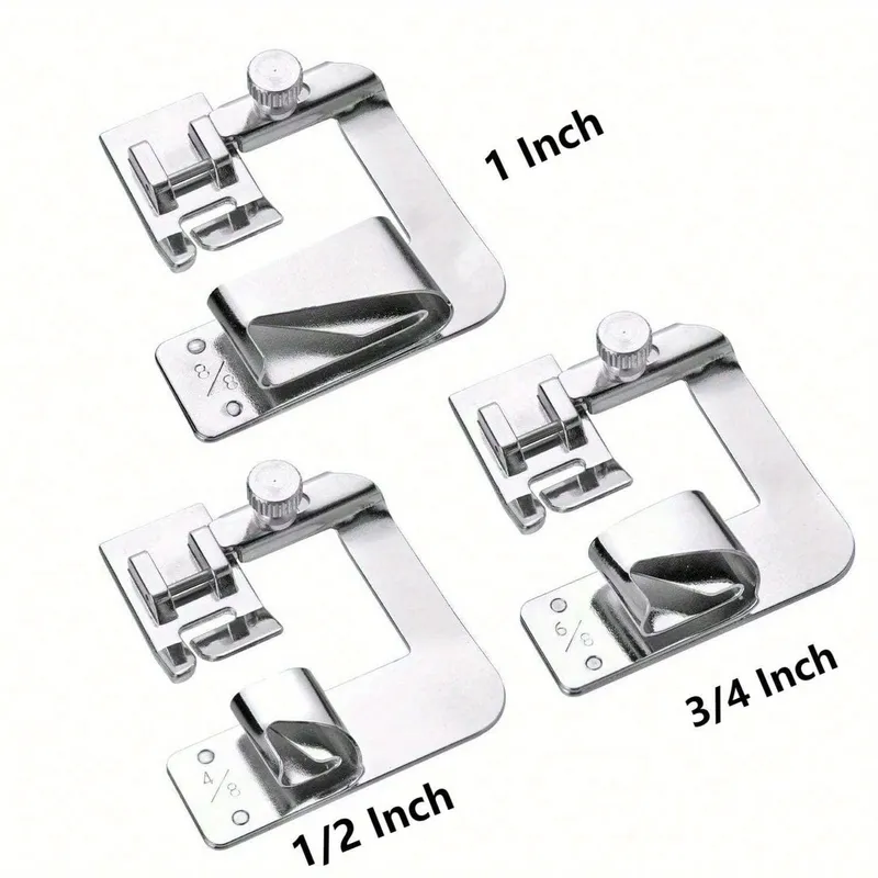 3 st Bredd Rullad Fåll Tryckarfot Symaskin Pressarfot Fållfot Låg Skaft Symaskin Pressarfot För Brother Singer 3pcs