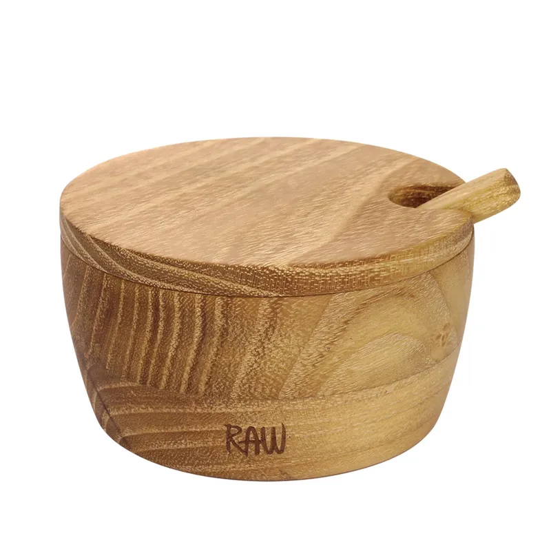 Aida Raw saltskål inkl. sked och lock Teak