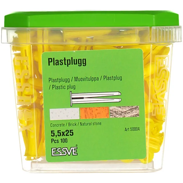 PLASTPLUGG GUL 5.5X25 100P | Beijerbygg Byggmaterial