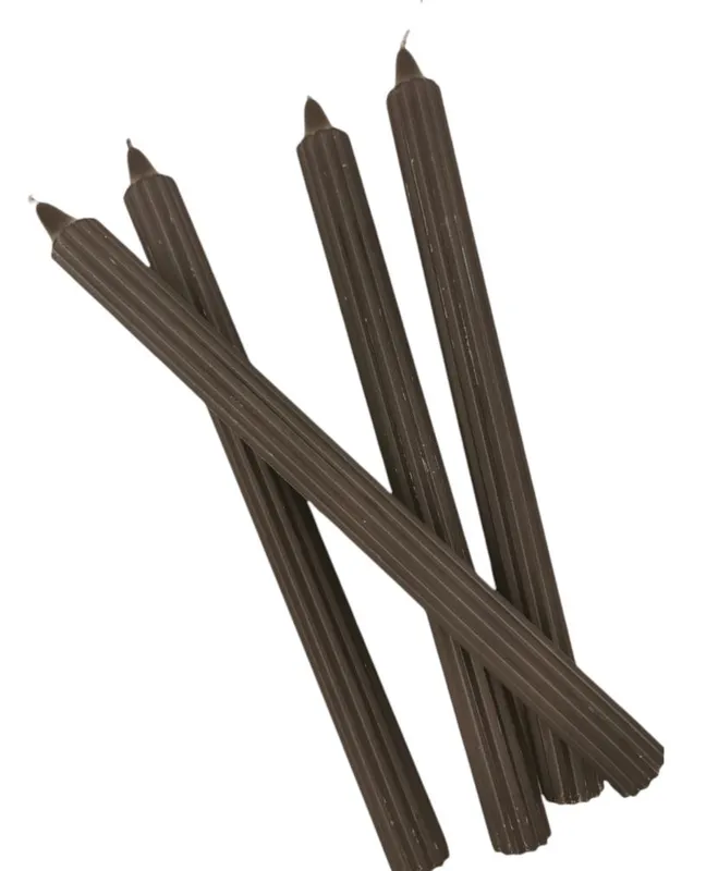 Kronljus Räfflade Svart 28cm 4-pack