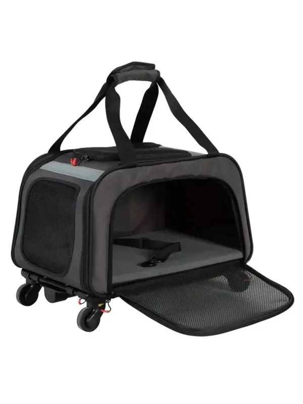 Zolux Nomad - transportbur på hjul för hundar och katter - 47×32×27 cm